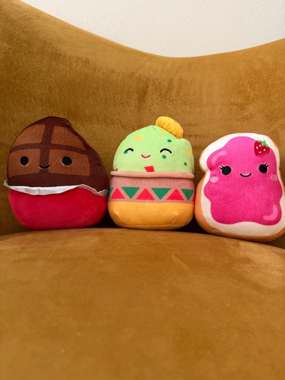 Plush Food Trio 3 - Guacamole, Chocolate Bar and Jelly Sandwich